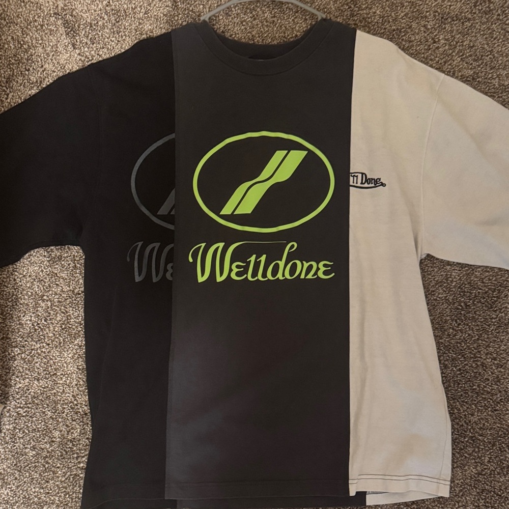 Welldone Black and Cream Graphic T-Shirt